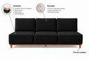 Ver imagem 2 de Sofá Atenas Fixo 180cm - Preto