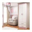 Ver imagem 1 de Guarda-roupa Infantil 2 Portas 2 Gavetas Atalaia - Branco / Rosa Branco / Rosa