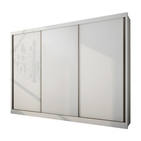 Guarda Roupa Casal 3 Portas 6 Gavetas - Diamond-Branco - Móveis Novo Horizonte