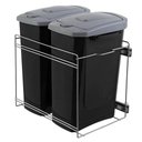 Ver imagem 1 de Lixeira com Corrediças Telescópicas Deslizantes Preto Dupla 15L para Cozinha Dimec