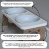 Comedouro Elevado Duplo Gato Pet Mdf Colors Branco - 3