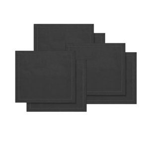 Kit 6 Guardanapos com Ponto Ajour 40x40: Preto