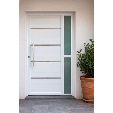 Porta de Alumínio  210 x 100 Com Vidro - Lambri Duplo