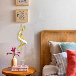 2 Arandela Moderna Dourada Espiral Led 10w Cabeceira Ace89 - 3