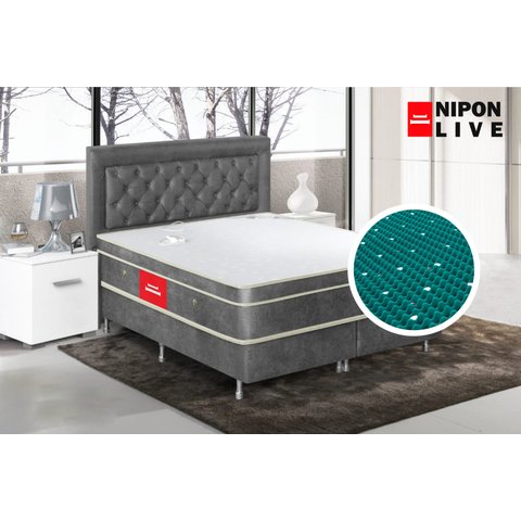 Colchão Queen Nipon Live Magnético Ortopédico Infravermelho Longo:cinza