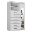 Ver imagem 4 de Guarda Roupa Casal New Master 8 Portas 4 Gavetas com Espelho e Cômoda 1 Porta 6 Gavetas com Espelho