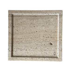 Bandeja Lavabo com Rebaixo Italiano Mármore Travertino Romano Bruto Vintage 32x30cm