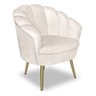 Poltrona Pétala com Pés Palito Dourado Veludo Bege para Studio Bz Home Decor - 4