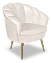 Ver imagem 4 de Poltrona Pétala com Pés Palito Dourado Veludo Bege para Studio Bz Home Decor
