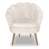 Poltrona Pétala com Pés Palito Dourado Veludo Bege para Studio Bz Home Decor - 5