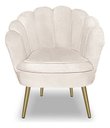 Ver imagem 5 de Poltrona Pétala com Pés Palito Dourado Veludo Bege para Studio Bz Home Decor