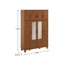 Ver imagem 3 de Guarda-Roupa 8 Portas 2 Gavetas sem Aplique Estrutura em Madeira Cobre Marrom/Castanho