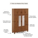 Ver imagem 5 de Guarda-Roupa 8 Portas 2 Gavetas sem Aplique Estrutura em Madeira Cobre Marrom/Castanho