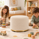 Ver imagem 2 de Puff Redondo Infantil - Banquinho Decorativo para Quarto Brinquedoteca - Espaço Kids Palha