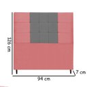 Ver imagem 2 de Cabeceira Estofada Box Solteiro Encosto para Cama Maveric 94x126 Composê Rosa/cinza