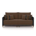 Ver imagem 3 de Sofá 3 Lugares Living 192cm Pé Madeira Valença Pto/veludo Marrom K01 - D\'rossi