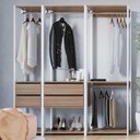 Ver imagem 1 de Kit Estante Closet com 4 Gavetas e 4 Cabideiros 1,60 M Cor:preto com Montana