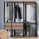 Ver imagem 2 de Kit Estante Closet com 4 Gavetas e 4 Cabideiros 1,60 M Cor:preto com Montana
