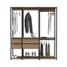 Kit Estante Closet com 4 Gavetas e 4 Cabideiros 1,60 M Cor:preto com Montana - 5
