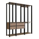 Ver imagem 6 de Kit Estante Closet com 4 Gavetas e 4 Cabideiros 1,60 M Cor:preto com Montana