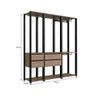 Kit Estante Closet com 4 Gavetas e 4 Cabideiros 1,60 M Cor:preto com Montana - 3