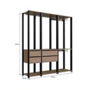 Ver imagem 3 de Kit Estante Closet com 4 Gavetas e 4 Cabideiros 1,60 M Cor:preto com Montana