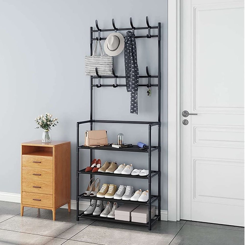 Rack Estante Sapateira Arara Organizadora Roupa Sapato Tenis Gancho Cabide Decoraçao Sala Quarto Clo - 7