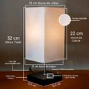 Ver imagem 2 de Kit 2 Abajur Luminaria de Mesa Quadrado Mdf Interruptor Ref 49 Decoração Casa Sala Quarto Escritório