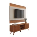Ver imagem 2 de Rack com Painel para TV até 65 Polegadas 185cm x 196cm com LED MDF e Pés em Madeira Maciça Gaia