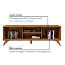 Ver imagem 7 de Rack com Painel para TV até 65 Polegadas 185cm x 196cm com LED MDF e Pés em Madeira Maciça Gaia