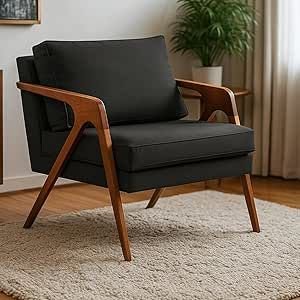 Poltrona Mona Luxo Madeira Maciça Tecido Veludo Preto