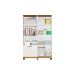 Guarda Roupa 4 Portas Jujuba C/ e 2 Gavetas Nature/branco - Permóbili Baby - 6