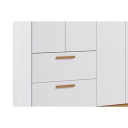 Guarda Roupa 4 Portas Jujuba C/ e 2 Gavetas Nature/branco - Permóbili Baby - 7