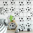 Ver imagem 2 de Papel de Parede Decorativo Baby Rede de Futebol com Bolas Clássicas 3,0m