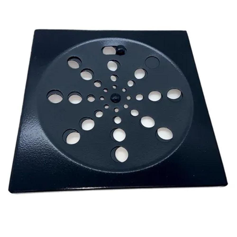 Ralo Grelha Inox Preto Black Banheiro Quadrado 15x15 C Fecho - 3