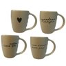 Jogo 4 Caneca Porcelana Fosca 120ml para Café - Bege - 1