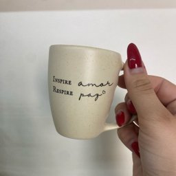 Jogo 4 Caneca Porcelana Fosca 120ml para Café - Bege - 2