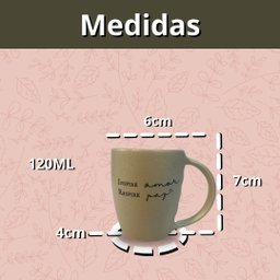 Jogo 4 Caneca Porcelana Fosca 120ml para Café - Bege - 5
