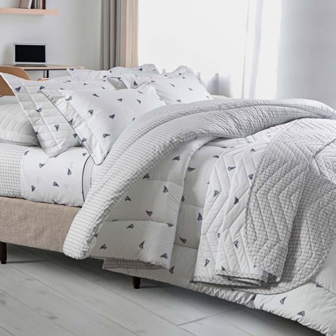 Jogo de Cama Solteiro 200 Fios Vintage Tenis - Kacyumara Estampado Claro