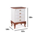 Ver imagem 4 de Mesa de Cabeceira Hanover Pés Luis Xv 80 X 53 X 40 Cm (a X L X P) - Cor Branco - Imbuia Glazer