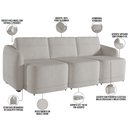 Ver imagem 4 de Sofá Cama para Sala de Estar 3 Lugares 246cm Montserrat K01 Bouclê Creme - Lyam Decor