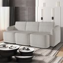 Ver imagem 2 de Sofá Cama para Sala de Estar 3 Lugares 246cm Montserrat K01 Bouclê Creme - Lyam Decor
