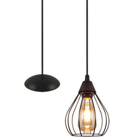 Pendente Aramado Teardrop Preto Sala Quarto Cozinha Banheir