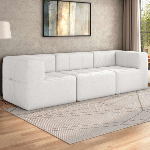 Sofá Modulado 3 Lugares 231cm Espuma D33 Multimóveis Cr45354 Branco