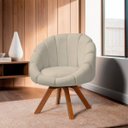 Ver imagem 7 de Poltrona Decorativa Orgânica Flora Base Giratória Bouclê - Sofa Store:bouclê Bege