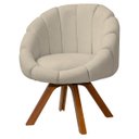 Ver imagem 1 de Poltrona Decorativa Orgânica Flora Base Giratória Bouclê - Sofa Store:bouclê Bege