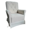 Ver imagem 2 de Poltrona Cadeira De Amamentação Com Balanço E Puff Ana Alice Suede Bege Ms Decor