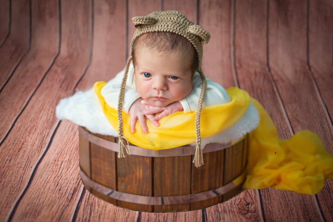 Tina para Newborn Props Fotografia Baldinho Cachepot:guariuba - 2