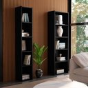 Ver imagem 4 de Kit 2 Estantes Livreiro Multiuso Workspace 5 Nichos Preto
