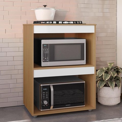 Balcão Adriana para Cooktop 4 ou 5 Bocas - AM/BC - Ajl Móveis